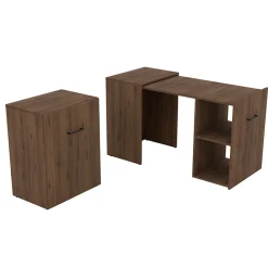 Garnero Arredamenti Scrivanie Per Ragazzi|Scrivanie Ufficio-Scrivania ufficio moderna 42-132cm salvaspazio richiudibile rovere scuro Rocky Wengè