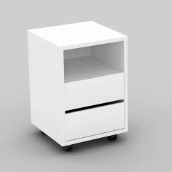 Garnero Arredamenti Scrivanie Per Ragazzi|Scrivanie Ufficio-Scrivania ufficio moderna 130x50cm cassettiera Callum Bianco Opaco