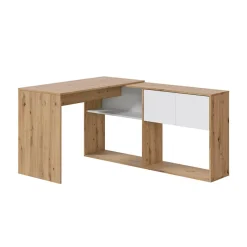 Garnero Arredamenti Scrivanie Per Ragazzi|Scrivanie Ufficio-Scrivania ufficio moderna reversibile rovere bianco artico Grom