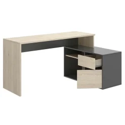 Garnero Arredamenti Scrivanie Per Ragazzi|Scrivanie Ufficio-Scrivania ufficio salvaspazio 230x51cm rovere grafite Teddy Rovere - Grafite