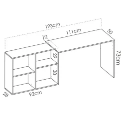 Garnero Arredamenti Scrivanie Per Ragazzi|Scrivanie Ufficio-Scrivania ufficio salvaspazio moderna 193x50cm rovere Sunny
