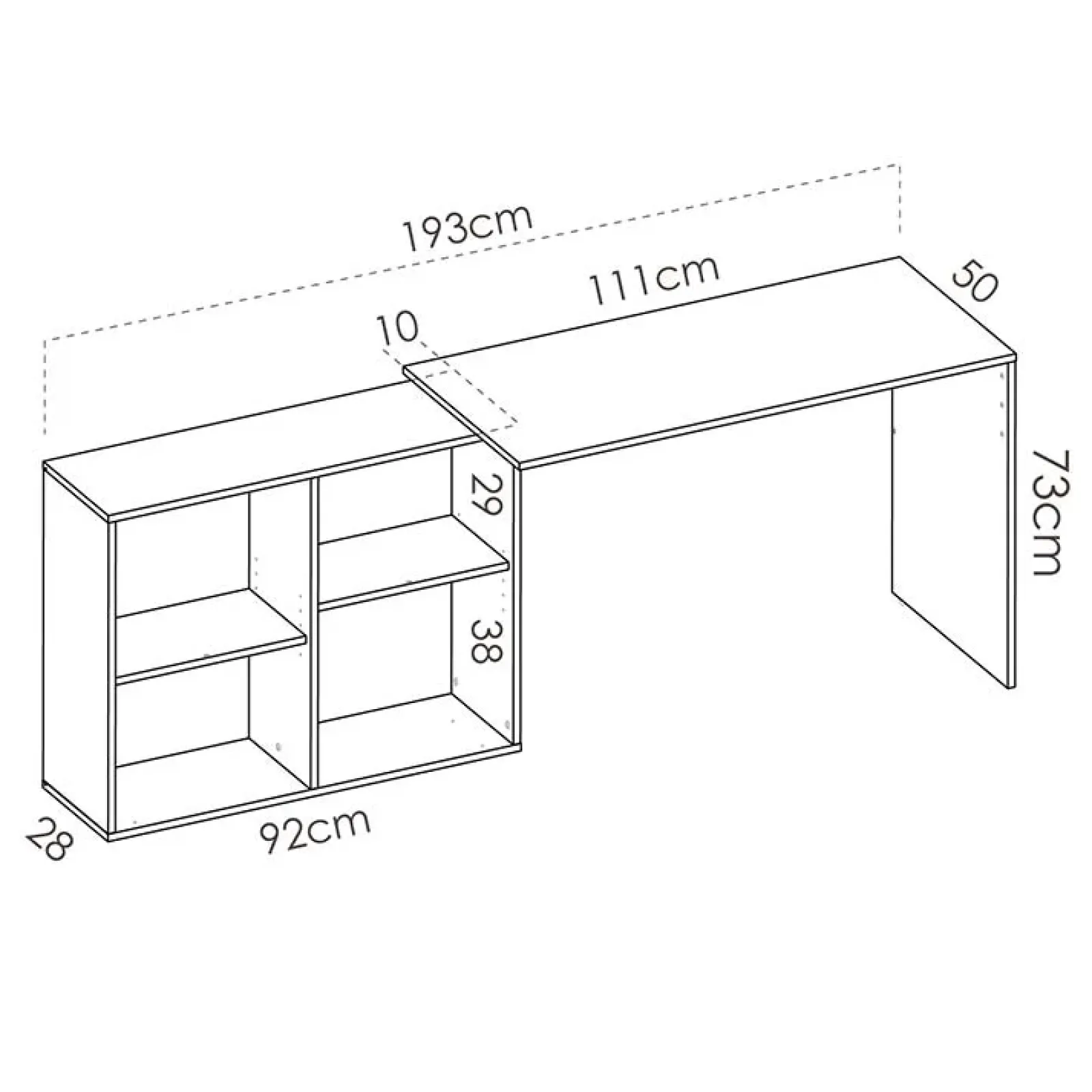 Garnero Arredamenti Scrivanie Per Ragazzi|Scrivanie Ufficio-Scrivania ufficio salvaspazio moderna 193x50cm rovere Sunny