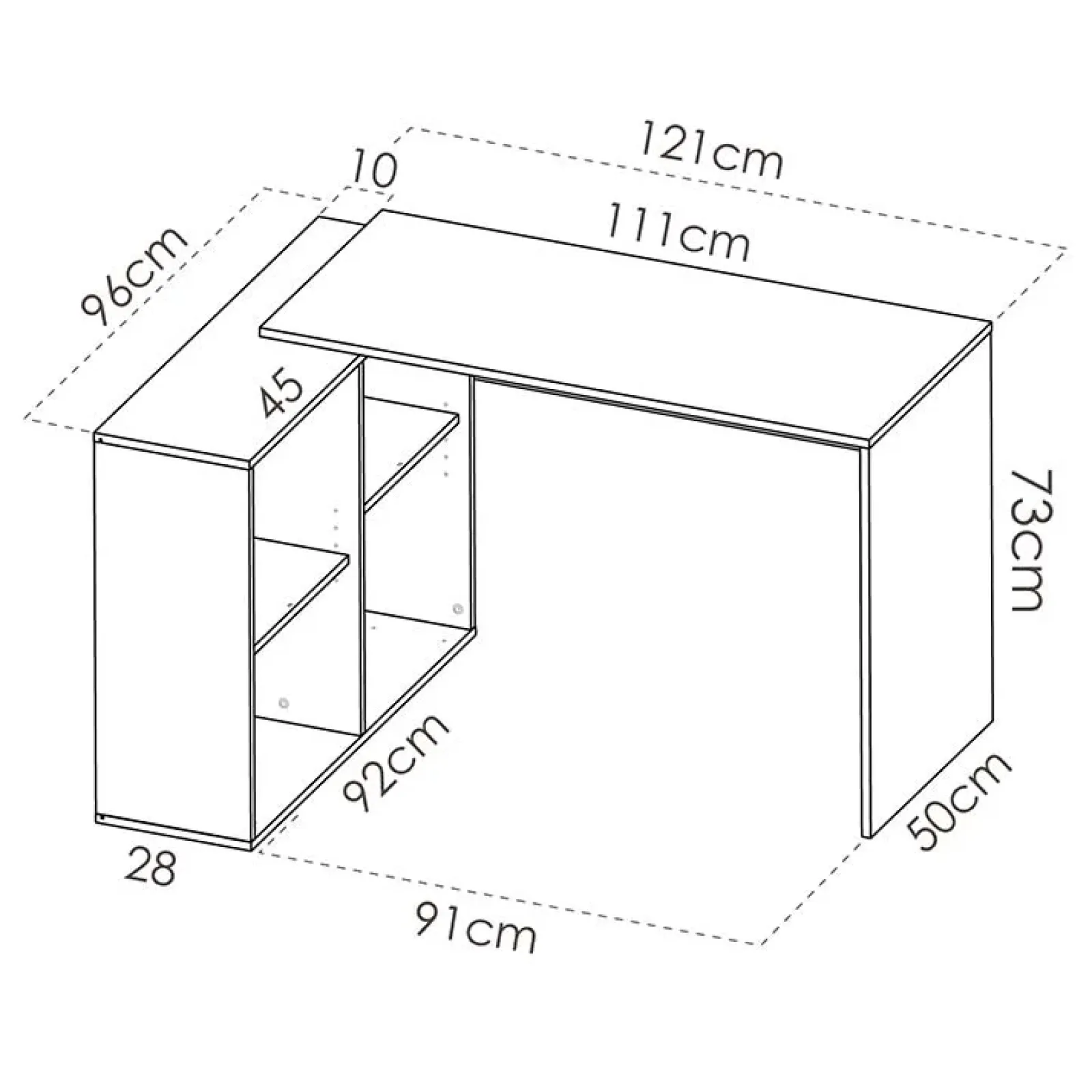 Garnero Arredamenti Scrivanie Per Ragazzi|Scrivanie Ufficio-Scrivania ufficio salvaspazio moderna 193x50cm rovere Sunny