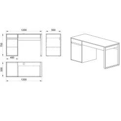 Garnero Arredamenti Scrivanie Per Ragazzi|Scrivanie Ufficio-Scrivania ufficio salvaspazio 120x50cm rovere metallo Davin