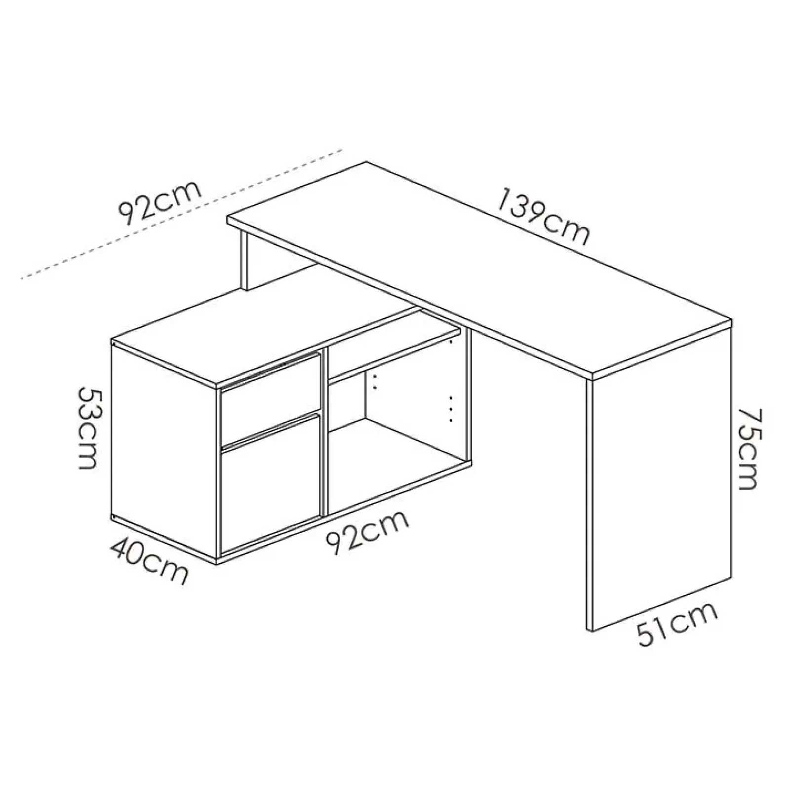 Garnero Arredamenti Scrivanie Per Ragazzi|Scrivanie Ufficio-Scrivania ufficio salvaspazio 230x51cm rovere bianco lucido Teddy Rovere - Bianco Lucido