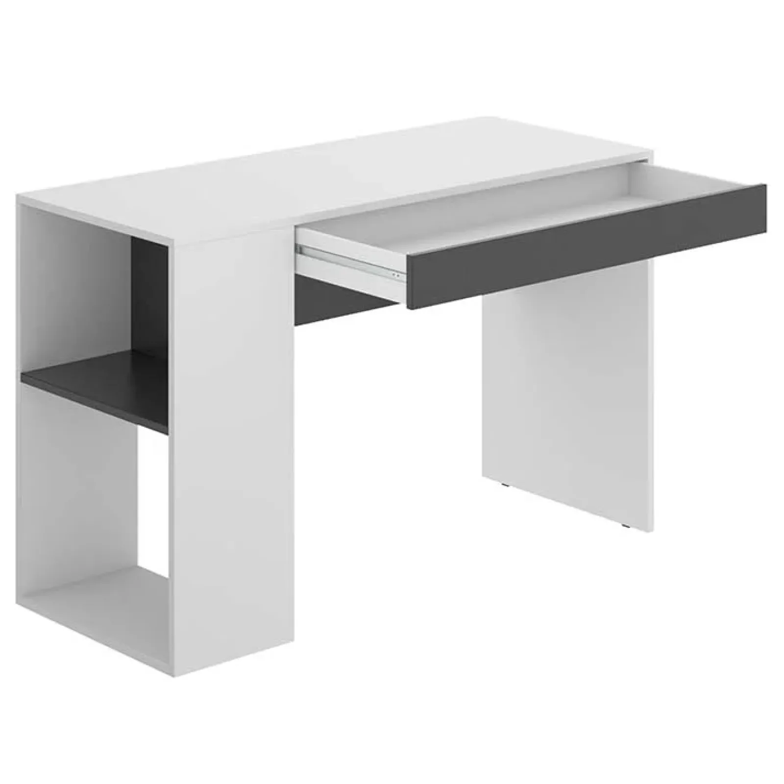 Garnero Arredamenti Scrivanie Per Ragazzi|Scrivanie Ufficio-Scrivania ufficio salvaspazio 115x50cm bianco opaco grafite Tiger Bianco Opaco - Grafite