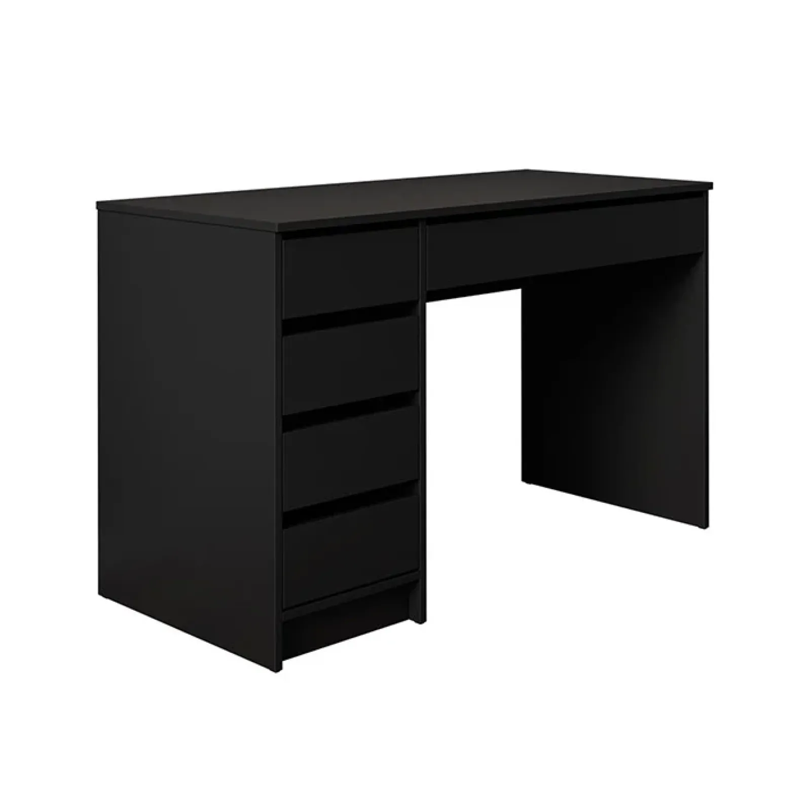 Garnero Arredamenti Scrivanie Per Ragazzi|Scrivanie Ufficio-Scrivania ufficio 120x75cm 5 cassetti nero Blackpool Nero Opaco