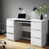 Garnero Arredamenti Scrivanie Per Ragazzi|Scrivanie Ufficio-Scrivania ufficio 130x76cm 6 cassetti bianco Salford