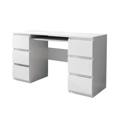 Garnero Arredamenti Scrivanie Per Ragazzi|Scrivanie Ufficio-Scrivania ufficio 130x76cm 6 cassetti bianco Salford