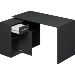Garnero Arredamenti Scrivanie Ufficio|Scrivanie Ufficio-Scrivania ufficio 120x92cm angolare multiposizione nero Elisa
