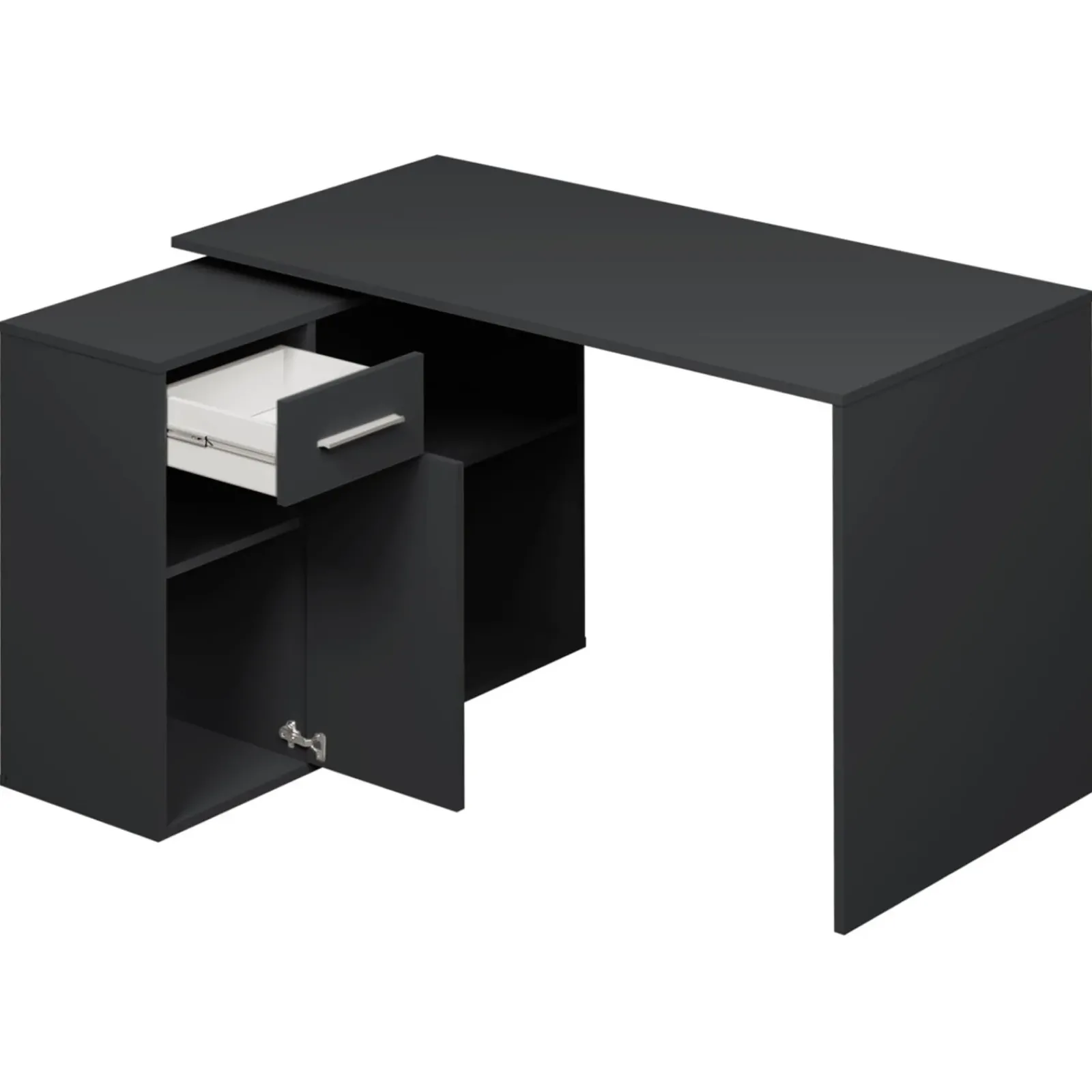 Garnero Arredamenti Scrivanie Ufficio|Scrivanie Ufficio-Scrivania ufficio 120x92cm angolare multiposizione nero Elisa