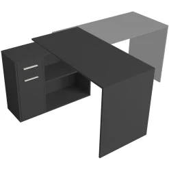 Garnero Arredamenti Scrivanie Ufficio|Scrivanie Ufficio-Scrivania ufficio 120x92cm angolare multiposizione nero Elisa