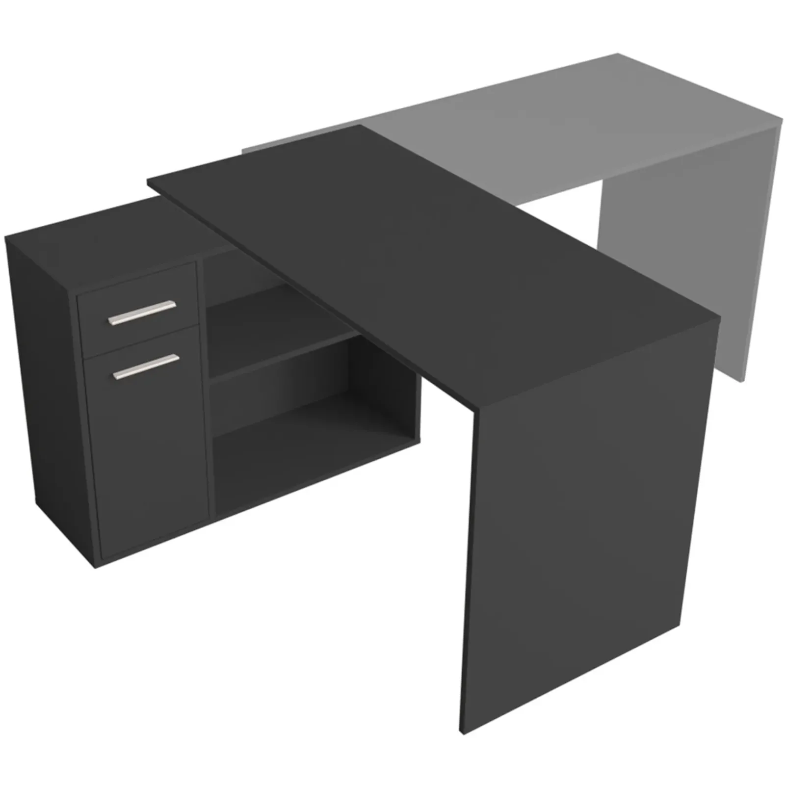 Garnero Arredamenti Scrivanie Ufficio|Scrivanie Ufficio-Scrivania ufficio 120x92cm angolare multiposizione nero Elisa