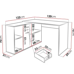 Garnero Arredamenti Scrivanie Ufficio|Scrivanie Ufficio-Scrivania ufficio 120x92cm angolare multiposizione nero Elisa