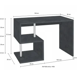 Garnero Arredamenti Scrivanie Ufficio|Scrivanie Ufficio-Scrivania ufficio 100x78cm ErgoDesk Antracite