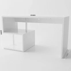 Garnero Arredamenti Scrivanie Ufficio|Scrivanie Ufficio-Scrivania ufficio 140x75cm ErgoDesk Bianco Lucido