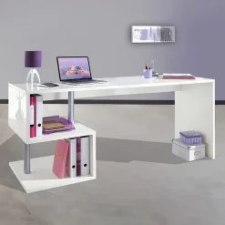 Garnero Arredamenti Scrivanie Ufficio|Scrivanie Ufficio-Scrivania ufficio 180x78cm ErgoDesk Bianco Lucido