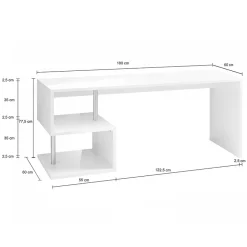 Garnero Arredamenti Scrivanie Ufficio|Scrivanie Ufficio-Scrivania ufficio 180x78cm ErgoDesk Bianco Lucido