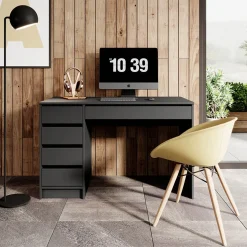 Garnero Arredamenti Scrivanie Per Ragazzi|Scrivanie Ufficio-Scrivania ufficio 120x75cm con cassetti grigia Lorella