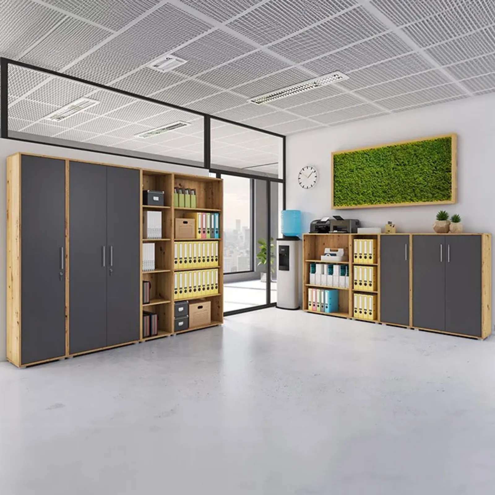 Garnero Arredamenti Scrivanie Ufficio|Scrivanie Ufficio-Scrivania ufficio 150x75cm moderna rovere Woody Rovere Rustico