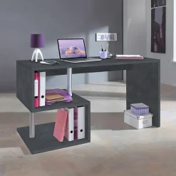 Garnero Arredamenti Scrivanie Ufficio|Scrivanie Ufficio-Scrivania ufficio 140x75cm ErgoDesk Nero Opaco