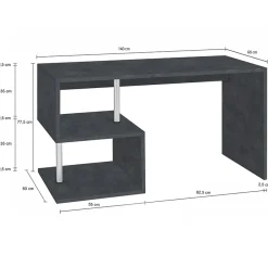 Garnero Arredamenti Scrivanie Ufficio|Scrivanie Ufficio-Scrivania ufficio 140x75cm ErgoDesk Nero Opaco