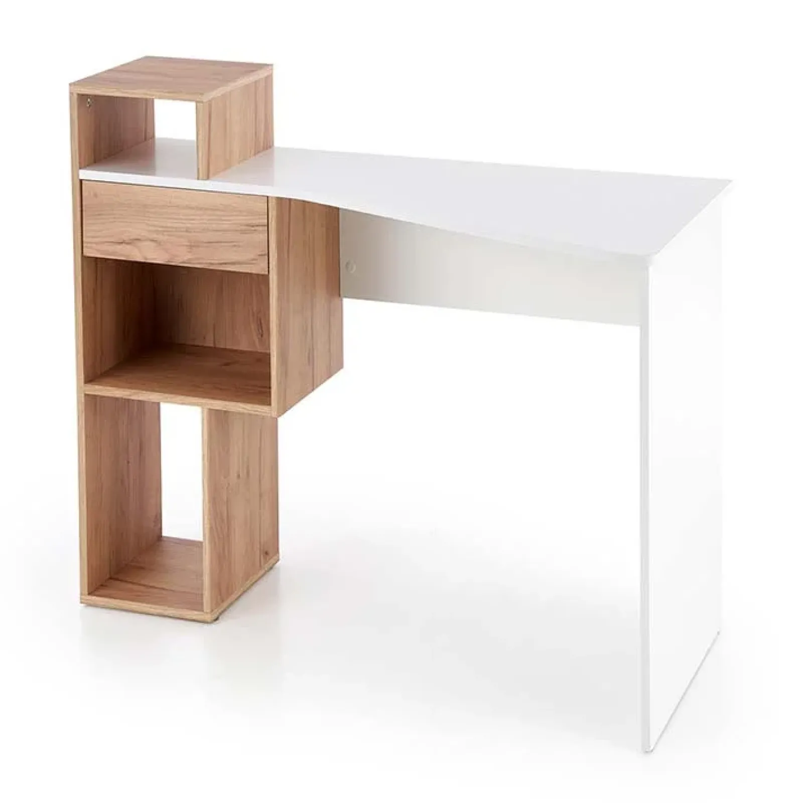 Garnero Arredamenti Scrivanie Per Ragazzi|Scrivanie Ufficio-Scrivania ufficio 127x57cm rovere bianco lucido Aymon Gihome®