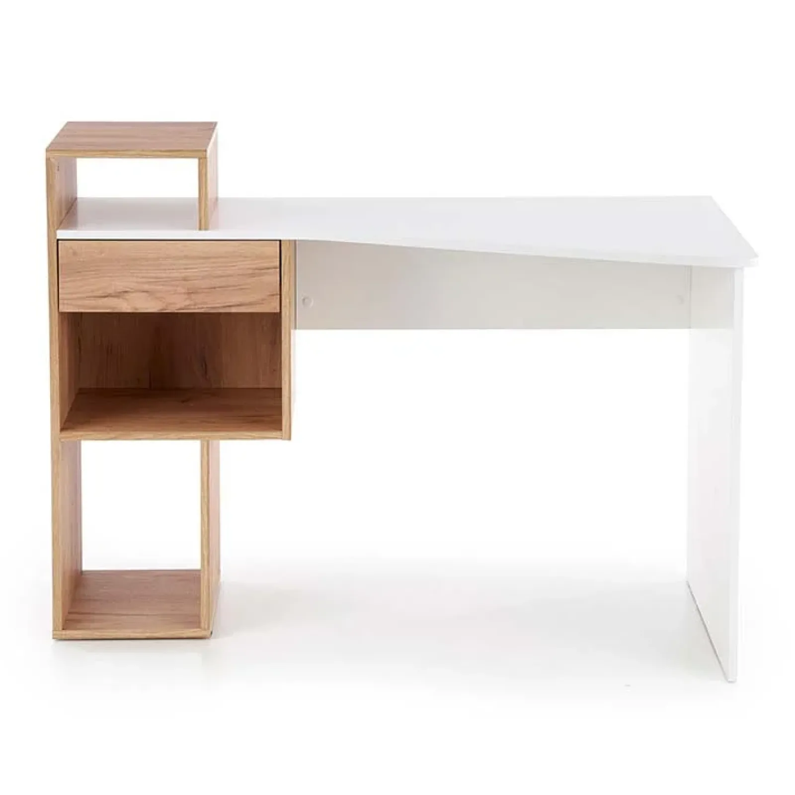 Garnero Arredamenti Scrivanie Per Ragazzi|Scrivanie Ufficio-Scrivania ufficio 127x57cm rovere bianco lucido Aymon Gihome®