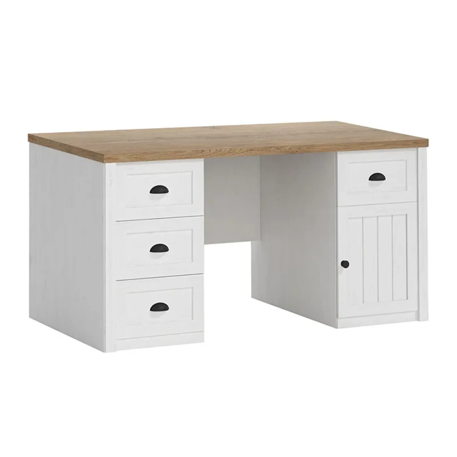 Garnero Arredamenti Scrivanie Per Ragazzi|Scrivanie Ufficio-Scrivania 160x76cm 4 cassetti bianco frassinato rovere Provenza