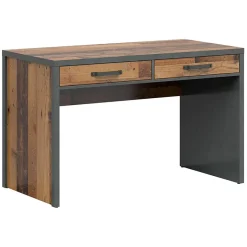 Garnero Arredamenti Scrivanie Per Ragazzi-Scrivania 120x76cm 2 cassetti stile soft rovere scuro nero Urbania