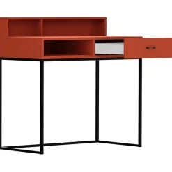 Garnero Arredamenti Scrivanie Per Ragazzi|Scrivanie Ufficio-Scrivania 55x93cm 1 cassetto minimalista rosso Deluxia