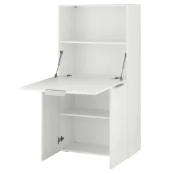 Garnero Arredamenti Scrivanie Per Ragazzi|Scrivanie Ufficio-Scrivania 70x35cm a scomparsa salvaspazio bianco lucido Pinko