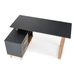 Garnero Arredamenti Scrivanie Per Ragazzi|Scrivanie Ufficio-Scrivania 134x90cm angolare reversibile antracite quercia Iperico