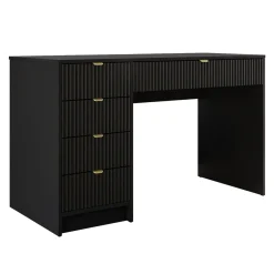 Garnero Arredamenti Toeletta Trucco|Scrivanie Ufficio-Scrivania 120x55cm con 5 cassetti cannettata Athena Nero