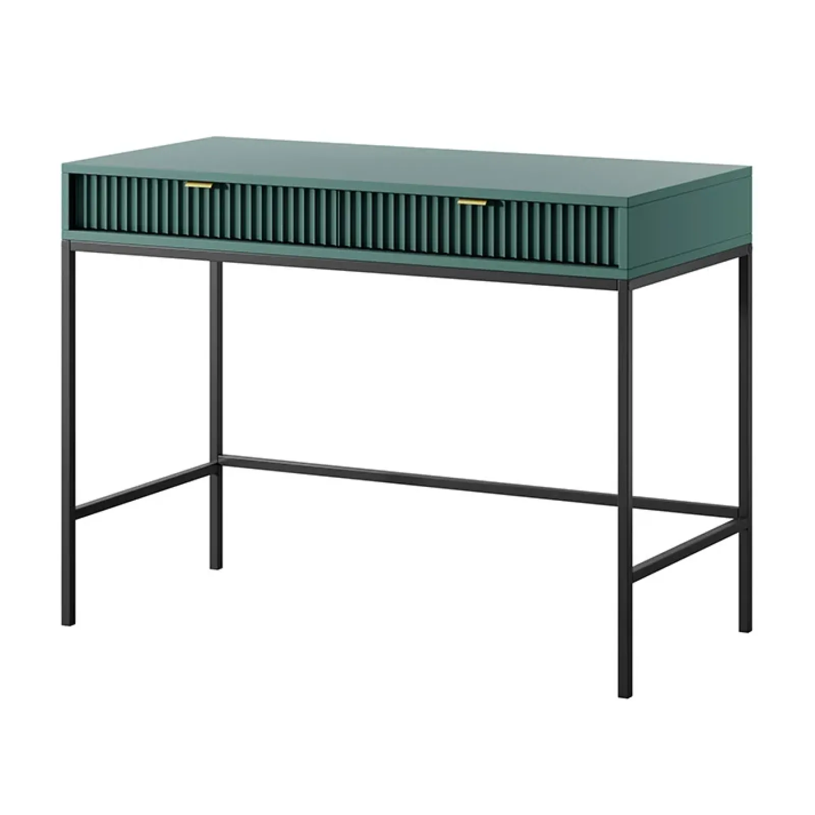 Garnero Arredamenti Consolle Fissa|Consolle Fissa-Scrivania 104x77cm consolle ingresso 2 cassetti moderna Alisa Verde