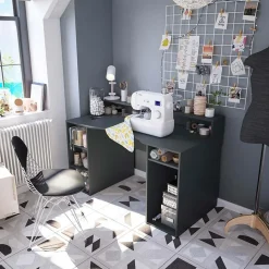 Garnero Arredamenti Scrivanie Per Ragazzi|Scrivanie Ufficio-Scrivania 136x67cm gaming salvaspazio grigio antracite Newton