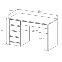 Garnero Arredamenti Scrivanie Per Ragazzi|Toeletta Trucco-Scrivania 120x55cm moderna bianco opaco Eliana Gihome®