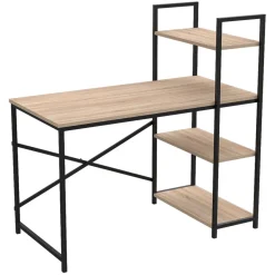 Garnero Arredamenti Scrivanie Per Ragazzi|Scrivanie Ufficio-Scrivania 120x120cm moderna con libreria rovere Patricia