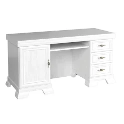 Garnero Arredamenti Scrivanie Ufficio|Scrivanie Ufficio-Scrivania 148x75cm shabby 3 cassetti Kelly Bianco Frassinato