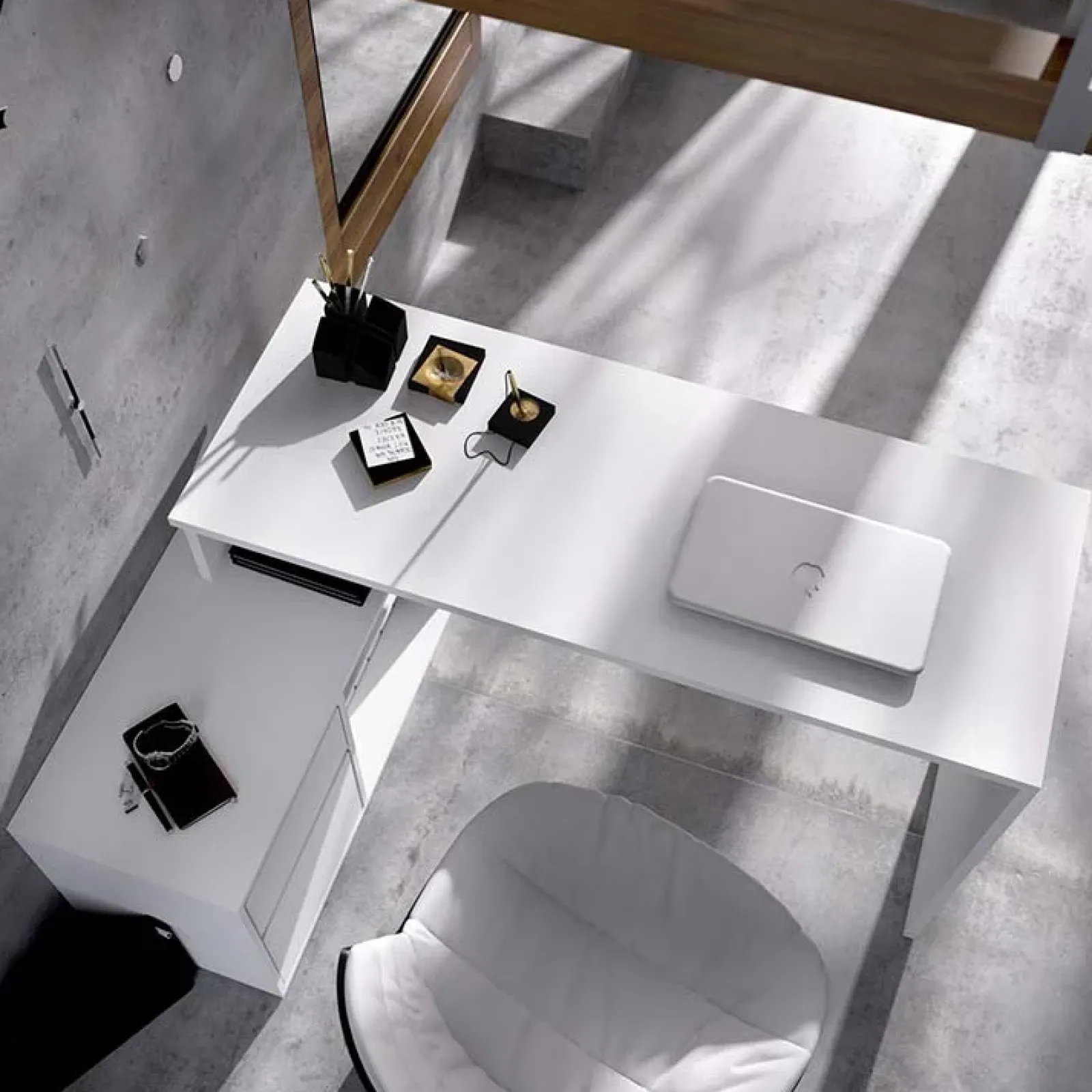 Garnero Arredamenti Scrivanie Per Ragazzi|Scrivanie Ufficio-Scrivania 139x92cm ufficio angolare moderna Teddy Bianco Opaco