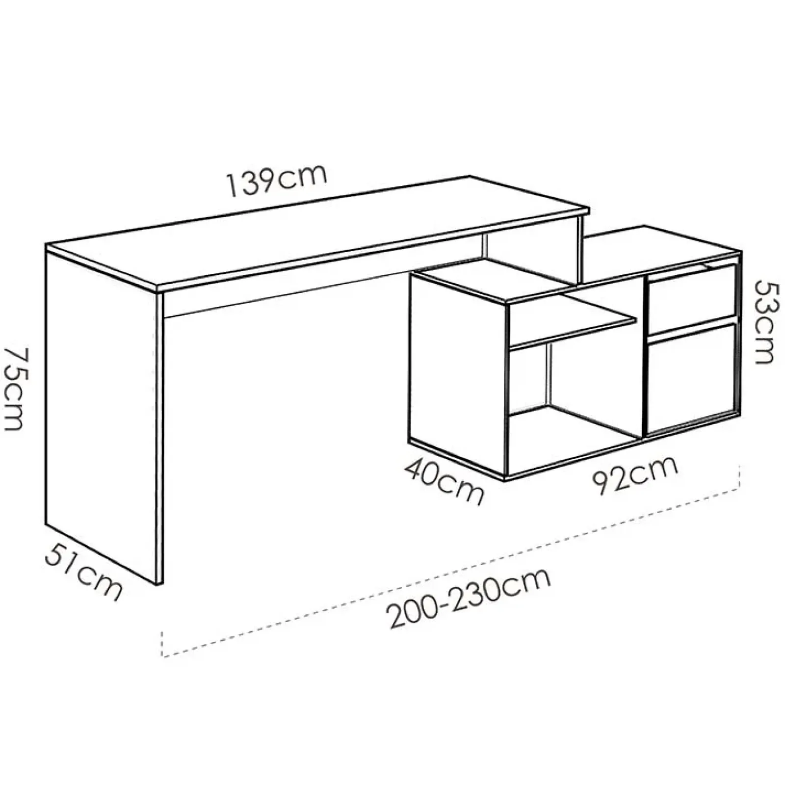 Garnero Arredamenti Scrivanie Per Ragazzi|Scrivanie Ufficio-Scrivania 139x92cm ufficio angolare moderna Teddy Bianco Opaco