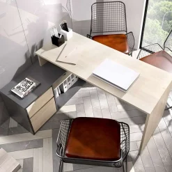 Garnero Arredamenti Scrivanie Per Ragazzi|Scrivanie Ufficio-Scrivania 139x92cm ufficio angolare moderna rovere grafite Teddy Rovere - Grafite