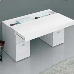 Garnero Arredamenti Scrivanie Per Ragazzi|Scrivanie Ufficio-Scrivania 130x60cm ufficio moderna bianco frassinato Becka big