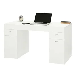 Garnero Arredamenti Scrivanie Per Ragazzi|Scrivanie Ufficio-Scrivania 130x60cm ufficio moderna bianco frassinato Becka big