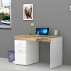 Garnero Arredamenti Scrivanie Per Ragazzi|Scrivanie Ufficio-Scrivania 100x60cm ufficio salvaspazio bianco lucido pero Becka