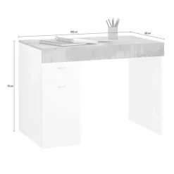 Garnero Arredamenti Scrivanie Per Ragazzi|Scrivanie Ufficio-Scrivania 100x60cm ufficio salvaspazio bianco lucido pero Becka