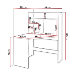 Garnero Arredamenti Scrivanie Per Ragazzi|Scrivanie Ufficio-Scrivania 98x141cm ufficio salvaspazio bianco Laura