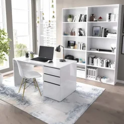 Garnero Arredamenti Scrivanie Per Ragazzi|Toeletta Trucco-Scrivania 139x60cm ufficio salvaspazio moderna bianco Virgil