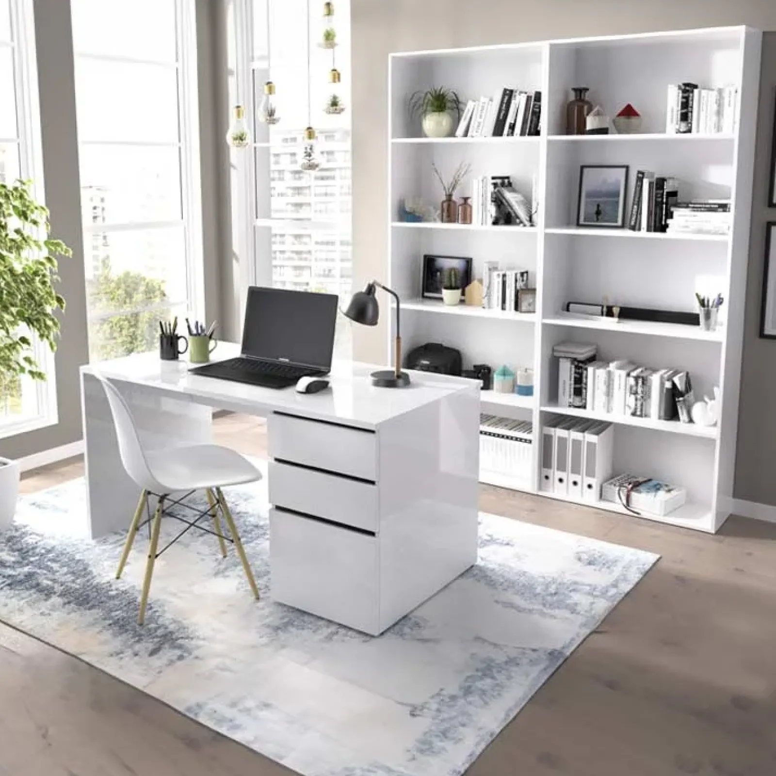 Garnero Arredamenti Scrivanie Per Ragazzi|Toeletta Trucco-Scrivania 139x60cm ufficio salvaspazio moderna bianco Virgil