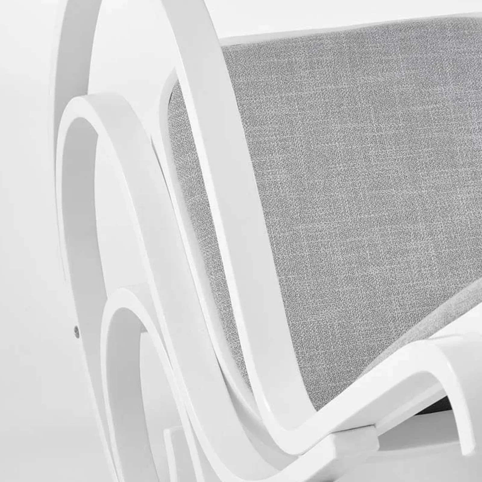 Garnero Arredamenti Poltrone Relax|Poltroncine Imbottite-Sedia a dondolo in tessuto grigio legno bianco Hacchan Bianco - Grigio